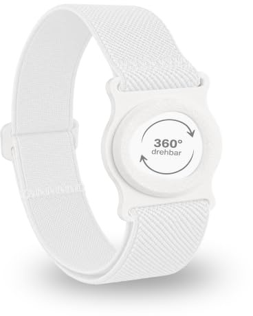 Diasticker® | Dexcom G7 – Nastro di fissaggio | Supporto girevole a 360° | Bracciale per il fissaggio del Dexcom CGM, protezione sensore, fissaggio | Supporto: bianco (medio: 25 – 35 cm, bianco)