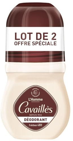 Rogé Cavaillès déodorant L'Homme fraîcheur 48h roll-on lot de 2x50ml