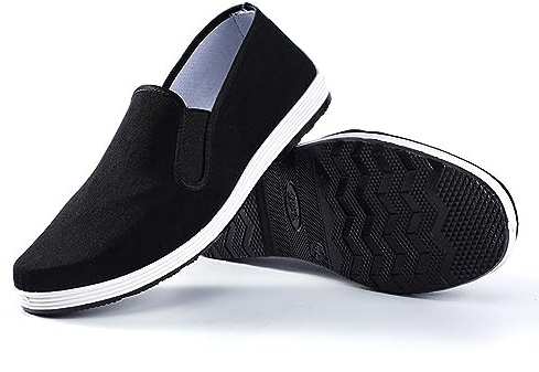 Chinese Kung Fu Shoes Tai Chi Shoes Men Traditional Old Beijing Slippers Unisex Martial Arts Chinese Slippers Rub Non Slip Black, black, 8.5/9 UK