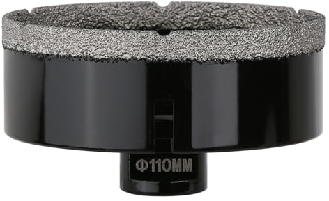 Vearter 110mm Trocken Diamant Kernbohrer mit M14 Gewinde, Vakuumgelötete | Lochsäge mit Diamantkörnern, Schneller Spanabfuhr, Diamantbohrkrone für Mauerwerk, Fliesen und Marmor