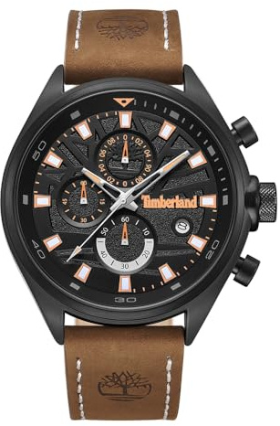 Timberland Orologio Cronografo Uomo, Marrone, Vestito Sportivo