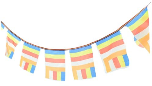 BESPORTBLE Bandiere Di Preghiera Buddiste Decorativa Di Striscia Di Bandiere Tibetane Per Templi e Attività Spirituali Vibranti e Design Intricato Decorazione Per Meditazione e Cerimonie