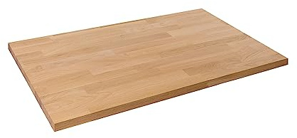 domli Solid Wood Oak Office Desk Top | 1200mm x 600mm x 40mm | Premium European Wooden Rectangular Tabletop | Timber Worksurface Large Tabletop Worktop Desktop Countertop