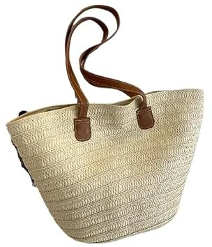 wangfq Korbtaschen Damen Frauen Geflochtene Korb Kupplungen Top-griff Tasche Große Stroh Tragbare Schulter Tasche Sommer Strand Party Geldbörsen Shopper Satchel Weibliche Basttaschen Damen Sommer