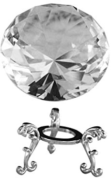 CIYODO 1satz Kristall Diamant Briefbeschwerer Mit Metallbasis Elegante Tischdekoration Für Hochzeiten Büros Und Wohnräume Große Diamantform Authentisches Design Perfektes Für