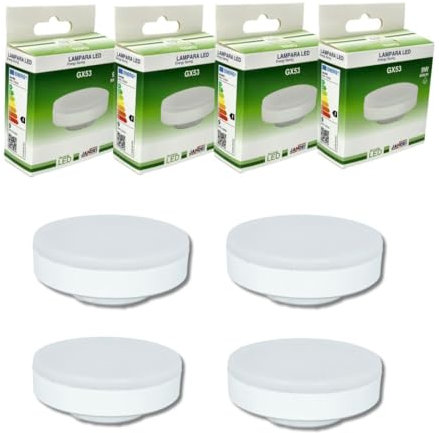 Jandei - Bombilla led GX53, 9W 4200K blanco neutro. Perfecto para Salón, Cocina, Escritorio, Mesilla de Noche, Habitación, Oficina. Dimensiones: 74 x 28 mm. Ahorro de energía.