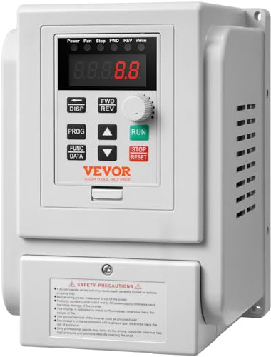 VEVOR Variador de Frecuencia Convertidor de Frecuencia de 4kW 5HP 18A 0-400Hz VFD con Entrada Monofásica Regulador de Salida Trifásico Control de Velocidad Enfriamiento Rápido para Motor de Maquinaria