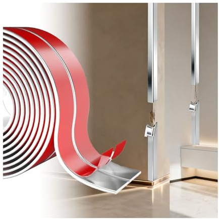 Kantenschutz Selbstklebend Leisten, Zierleisten Selbstklebend, Winkelprofil Kunststoff, Winkelleiste, Kantenschutz Wand für Türen (Silber 4m×2cm)