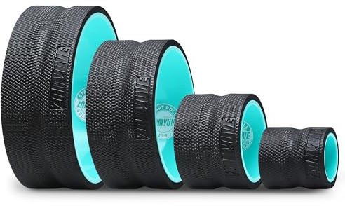Zomyove 4 Pack Back Roller- Yoga Wheel for Back Pain Reliefn & Stretching, Back Wheel for Deep Tissue Massage, Back Stretcher for Physical Therapy & Exercise