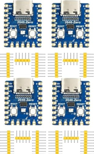 DUBEUYEW 4 Unidades Placa RP2040-Zero, Placa de Desarrollo MCU Doble Núcleo