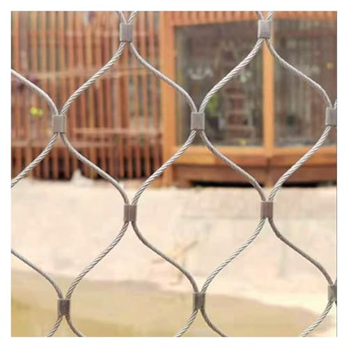 VXHCS Edelstahl-Seilnetz, 10cm/2mm Dehnbares Balustraden-Füllnetz, Anti-Fall-Netz für Balkontreppen, Schutzbegrenzung (2x8m)