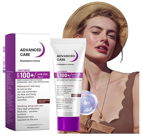 Sonnencreme Lsf 100, Sport Sunscreen Extra Strong Sunblock for Face & Body, UV Schutz Sunblocker Für Outdoor Sport Wasserdicht, Beruhigende
