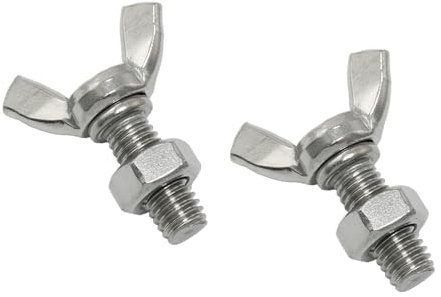 Schmetterlingsschrauben, Flügelschrauben, 2 Stück M4 ~ M10 316 Edelstahl mit Muttern und Unterlegscheibe, Maschinenbefestigung(M5*8mm)