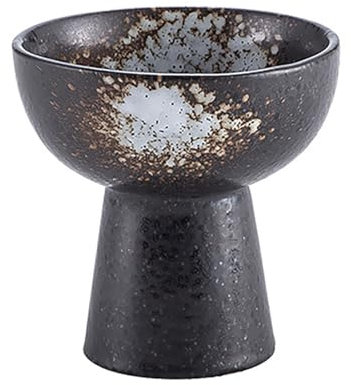 RISHORI Lot de 2 Bols à Dessert en céramique de Style Japonais, Coupes à Glace sur Pied pour Coupes glacées et collations, Plat à Bagatelle à Base Haute pour fêtes,Snowflake White