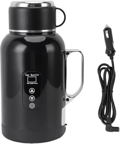 AUNMAS Bollitore Elettrico Automobilistico, Tazza Riscaldata in Acciaio Inossidabile Caldaia Acqua Calda Portatile per Latte da tè Al caffè
