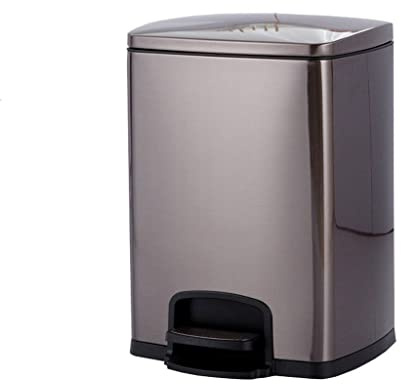 PLMNBQWE Pattumiera in Acciaio Inox - Grande capacità, a Pedale, con Coperchio, per Cucina, Bagno, Soggiorno - 12 l