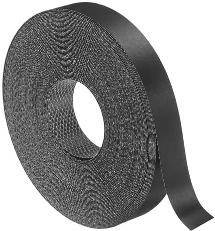sourcing map Black Edge Banding Tape, 19mm x 16m Pre-Glued Flexible Veneer Edge Edging Strips Wood Tape for Cabinet Repair and Furniture Restoration