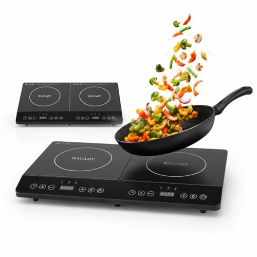 Induktionskochfeld 2 Platten 3500W – Doppel Induktionskochplatte Tragbar mit Touch Display, 8 Kochprogrammen & Kindersicherung, Mobile Kochplatte für Camping & Küche