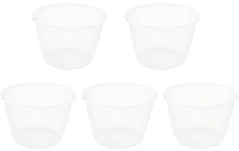 Riven 5 vasos medidores para detergente líquido, plástico lavable y reutilizable con gradaciones precisas para uso doméstico, 120 ml
