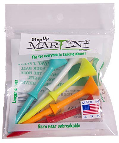 Martini Golf Tees DMT007 Step-Up-Tees aus robustem Kunststoff, 5 Stück