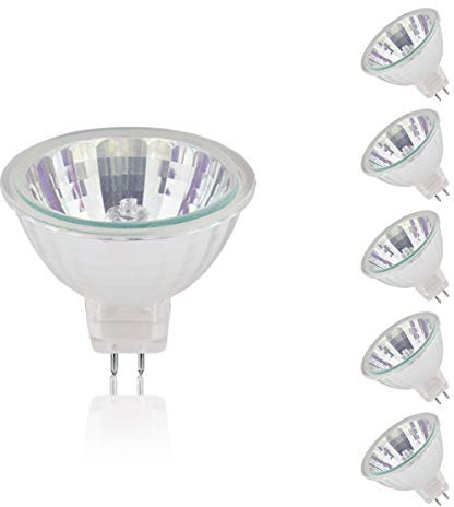 Pack de 6 bombillas mr16 50w gu5.3 12v,ojos de buey de bajo consumo, focos interior de larga vida, estándar casquillo gu5.3, Luz Blanca Cálida 2700K, 510 Lúmenes，por brightfour