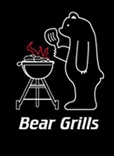 Iconic Aprons Mens BEAR GRILLS gift set apron & oven glove - - chef cook BBQ fun