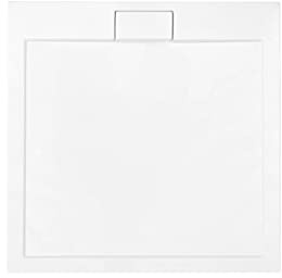 VBChome Duschwanne 80x80 cm +Siphon sehr Flach Sanitär-Acryl Hochwertige Glasfaser verstärkte Wanne quadratisch Weiß Aufbau-Höhe: 4,5 cm Ablaufgarnitur Viega Domoplex Komplett