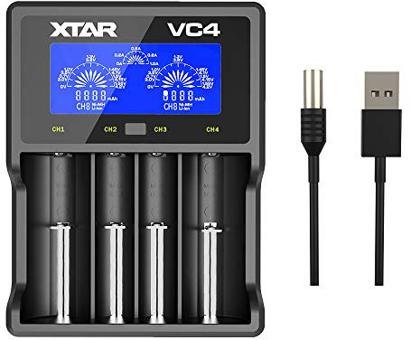 XTAR VC4 4-Bay 18650 Fast Charger with LCD Display