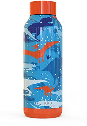Quokka8412497118403Niños Acero Inoxidable Botella, 510 ml Capacidad, Sólido Dinosaurio