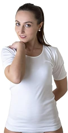 New Day intimo eccezionale Made in Italy- 3 Maglie Intime per Donna Manica Corta (con Pizzo macramé o Bordo Raso) in Caldo Cotone (Raso/Bianco,2XL)