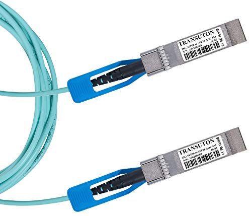 TRANSUTON 25G SFP28 AOC Cable | for Cisco SFP28-25G-AOC1M Compatible 25GBase SFP28 to SFP28 Active Optical Cable, High Speed Ethernet Network Data Cables (1M/3.3ft)