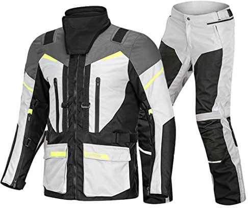 Hcclijo Motorradjacke Winter Wasserdicht Kältefest Motorrad Motorrad Jacke Anzug Reitbekleidung CE Schutzausrüstung Schwarz