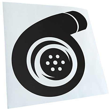 Kiwistar - Autoaufkleber - Mattschwarz - 30x30cm Turbolader - Heckscheibe Auto Aufkleber wetterfest für Kfz LKW Mofa Truck - Sticker außen selbstklebend Tuning Zubehör für Fenster Fahrzeug Scheibe