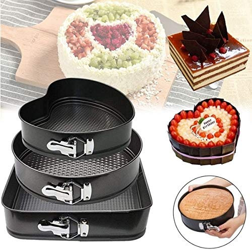 Ultra Non Stick Baking SPRINGFORM Cake TINS -Cake Baking Tins, Baking Molds, Cheesecake, Sponge, (PK3 Mixed)