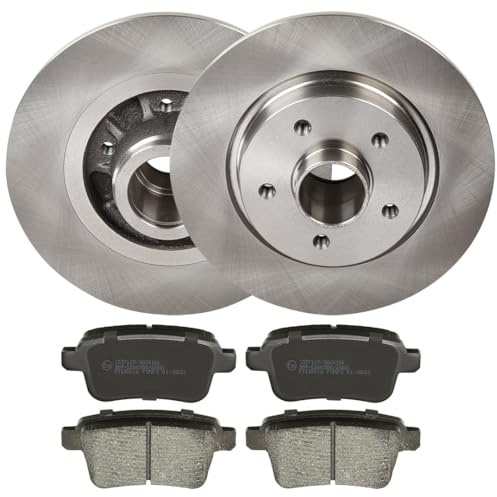 RIDEX 3405B1834 Set d'essieu Disques et plaquettes de freins Arrière sans roulement de roue sans palier de secours magnétique intégré Compatible avec RENAULT Kangoo 2 Express FW, FW0/1