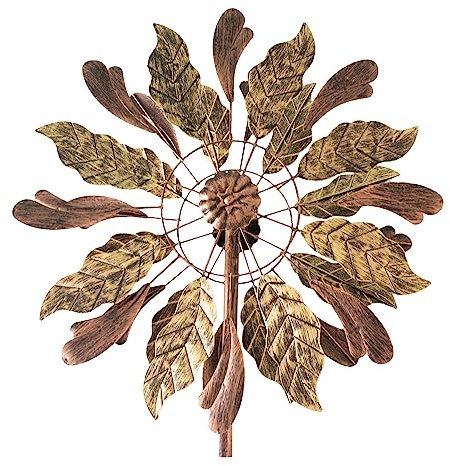 großes Windspiel aus Metall, Windrad für Garten (Leaves)