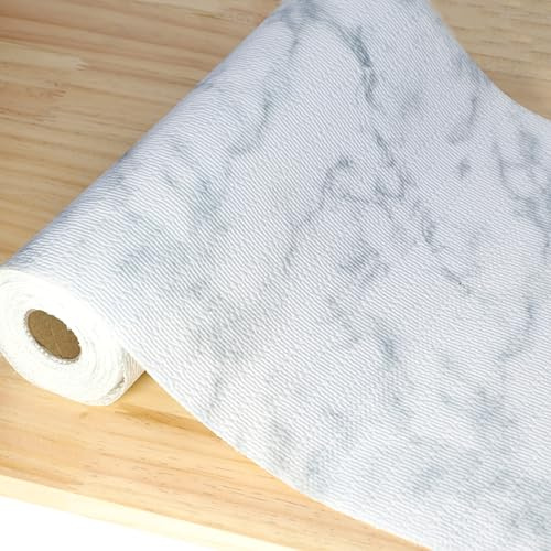 Shelf Liners for Kitchen Cabinets Non Adhesive 11 Inch Wide X 20 Ft Cabinet Drawer Liner Non Slip Waterproof Marble Printed Mat for Shelves Cupboard Closet Fridge Bathroom Drawer Mat