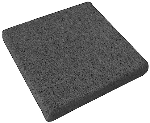 Waigg Kii Cuscino per sedia imbottito, spesso, morbido, quadrato, per giardino, cucina, ufficio, lavabile (40 x 40 x 3 cm, grigio scuro)