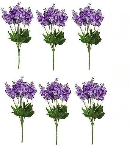 # Ramos de flores artificiales de glicinia jacinto a granel para jarrón decoración del hogar interior exterior jardín hotel fiesta boda simulada (morado, talla única)