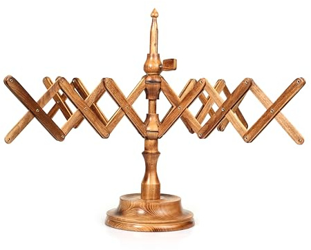 Yarn Swift Umbrella Table Top Yarn Winder | Antique Beachwood X-Large Yarn Swift | Effortlessly Wind Your Yarns and Fibers | Knitting Tool for Swift Winding Lines, Laces Yarns - Antique Swift.