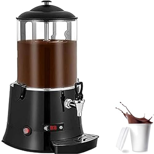 JIANGSS 5 litres 1,3 gallons de Boissons Chaudes à préparation Rapide, Distributeur Automatique de Chocolat Chaud, Machine de trempe de Chocolat à réglage 30~90 ℃, Plus Chocolat Chaud, café,Noir