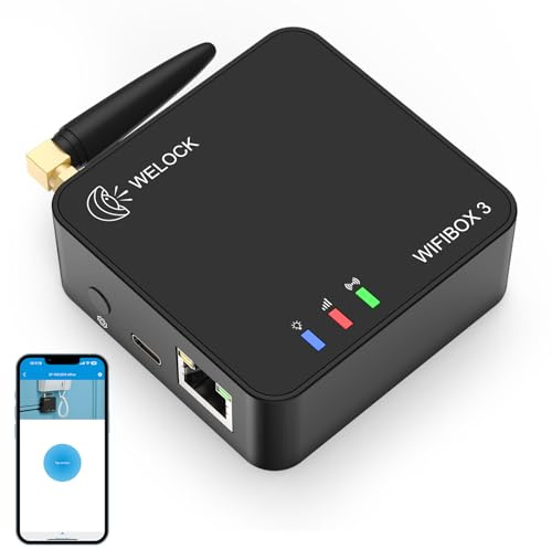 WELOCK WIFIBOX 3 Smart Bluetooth Gateway WiFi für welock Smart Lock | für welock Elektronisches Türschloss Fingerabdruck Schloss Haustür,für Fernentriegelung und Alexa-Verbindung