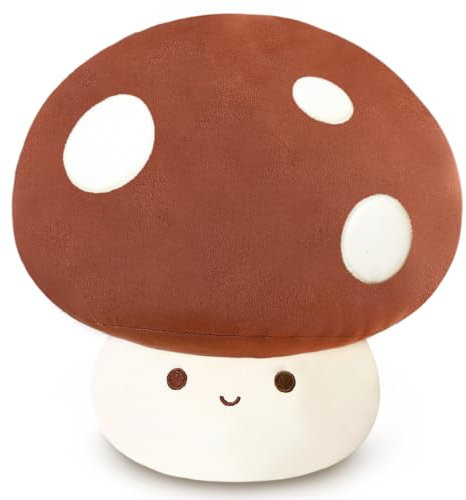 Yeqivo Stofftiere Pilze Plüsch Süße Plüschtier Hautfreundlich Pilze Kuscheltier Seitenschläferkissen Kawaii Plush Deko Wurfkissen Mushroom （60CM,Braun）