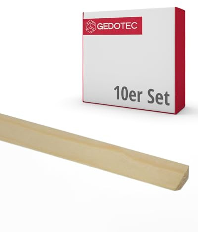 Gedotec Dreikantleiste - Holzbretter zum bauen aus Nadel-Holz 100 cm | 10 Stück 22 x 22 mm | BASIC | vielseitige Zierleiste und Holz zum Basteln von verschiedenen Objekten | trapezförmige Holzleisten