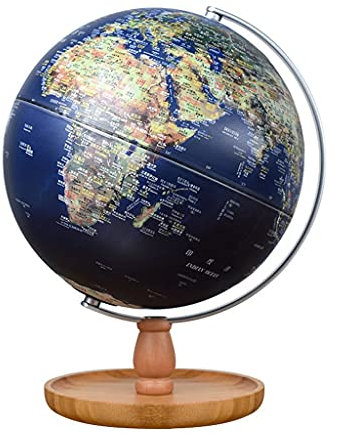 geografischer Globus 9,8 Zoll Weltkugel AR-Globen der Welt mit Bambusständer Leuchtender Globus Touch-Lampe Vintage-Erdglobus