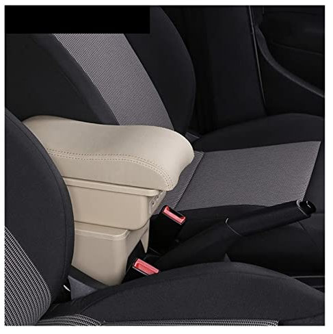 Guantera Central Organizar Caja Para Seat Para Ibiza 6j Caja Reposabrazos Para Ibiza 6L Contenido La Tienda Central Caja Almacenamiento Con Portavasos Cenicero Productos Con USB(Color:B Beige 3USB)