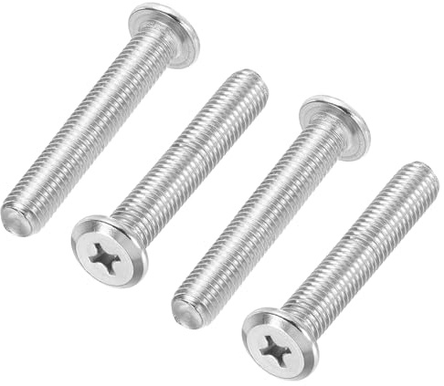 PATIKIL Flachkopfschrauben Punde Kopf Phillips Schrauben, 4 Stück Senkkopfschrauben M10-1,5 x 60 mm Maschinenschrauben 304 Edelstahl 18-8 Vollgewinde Gewindeschrauben für Reparatur Silber