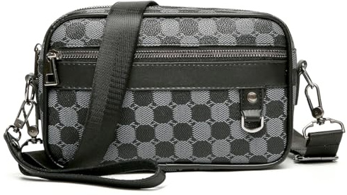 Vpoofree Umhängetasche Herren Klein PU leder Wasserdichte Schultertasche Herrentasche Zum Umhängen Handytasche Crossbody Bag Seitentasche Kuriertasche Männer Tasche (Umhängetasche)
