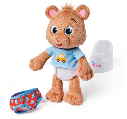 Ms. Rachel Official Potty Time with Bean, 11” Plush Teddy Bear with Play Toilet & Accessories, Toddler Toys for Girls & Boys for Ages 18 Months to 3+