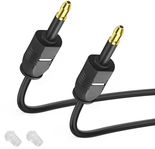 MEIRIYFA Mini Toslink Digital Optical Audio Kabel, 3,5mm Mini Toslink zu Mini Toslink Digital Optical S/PDIF Fiber Audio Kabel für HDTV, Heimkino, Soundbar, Verstärker (5M, Schwarz)